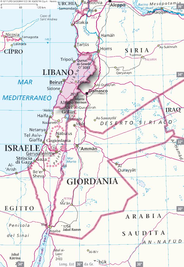 Cartina Politica Del Libano